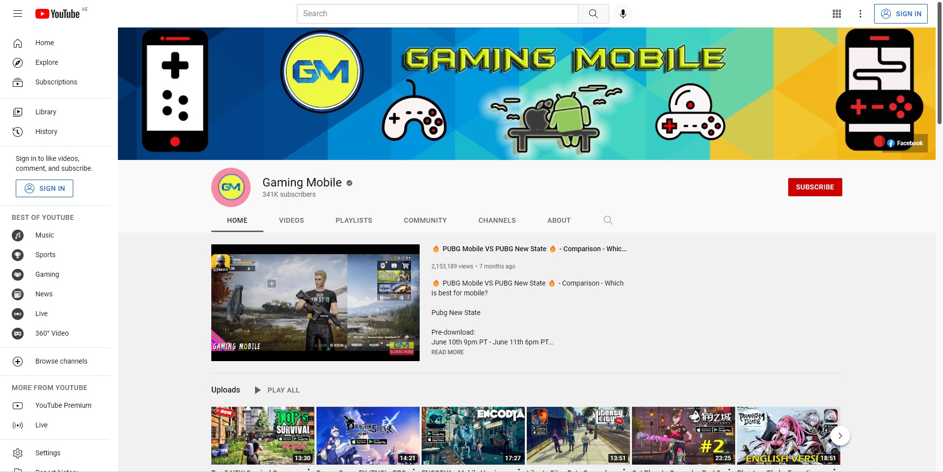 Youtube Mobile Gaming