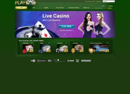 Playwin 567 Casino homepage